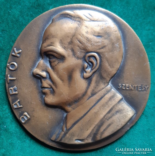 Geza of Szentesy: Béla Bartók, bronze plaque, medal, relief
