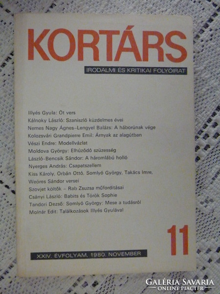 Kortárs - irodalmi és kritikai folyóirat - 1980