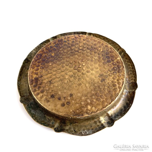 Old copper ashtray ashtray 1 pc, brass plate, rustic metal bowl, plate