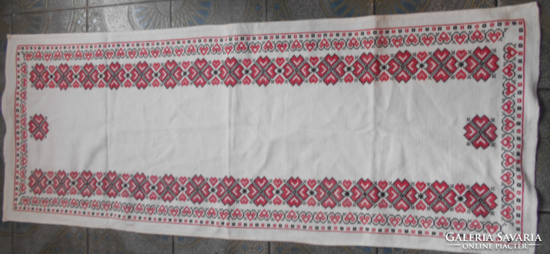 ++++ Beregi cross-stitch tablecloth-runner 110 cm x 43 cm - handmade