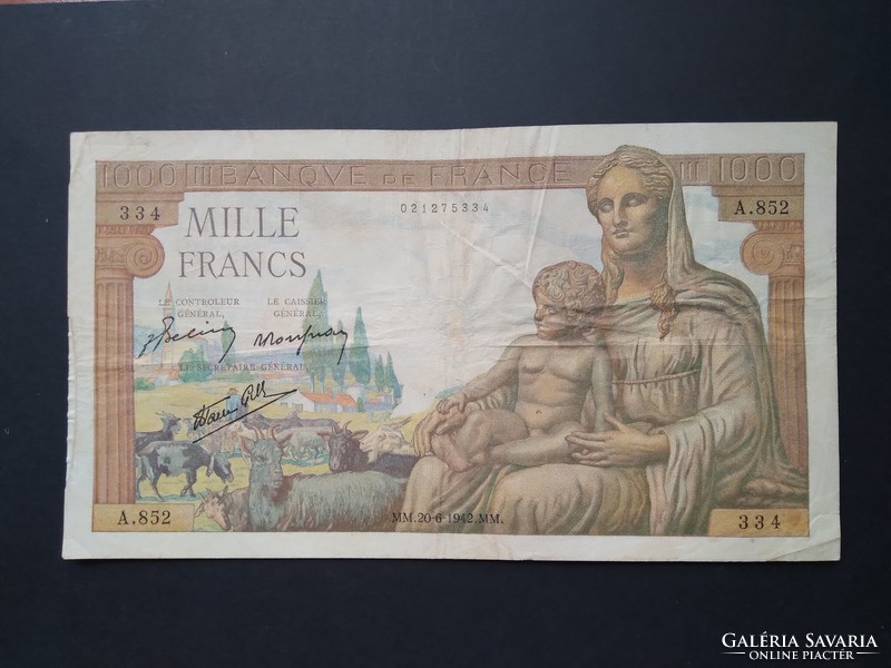 France 1000 francs 1942 f+