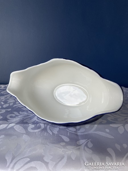 Zsolnay pompadour sauce bowl with base glaze