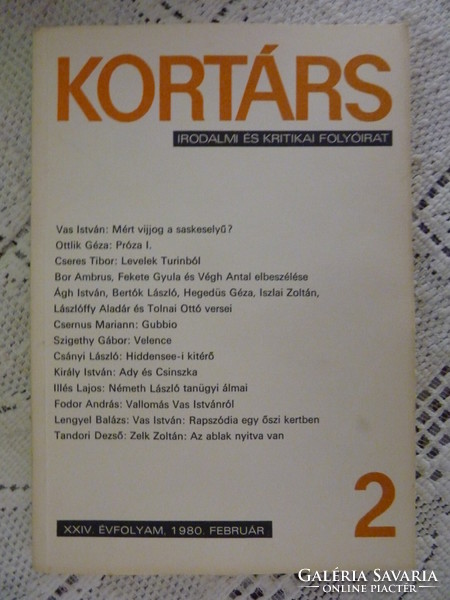 Kortárs - irodalmi és kritikai folyóirat - 1980