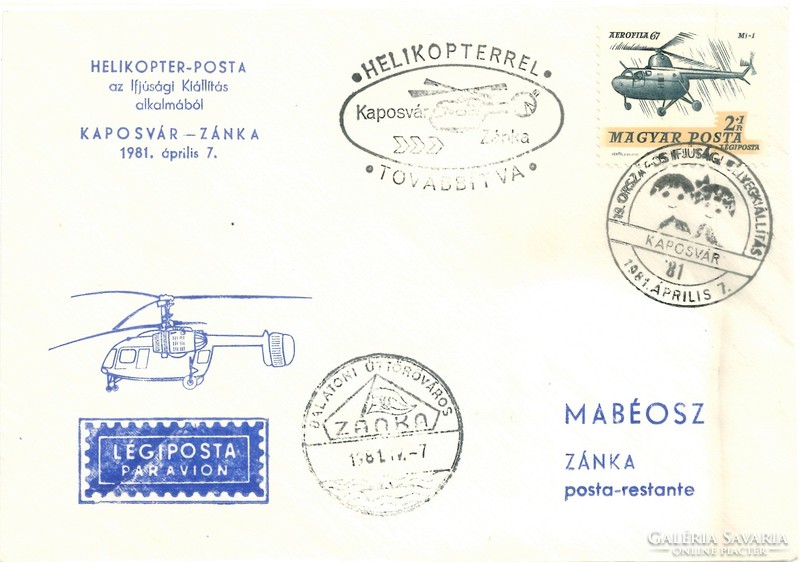 B-02 helicopter - post office Kaposvár - Zánka