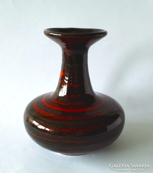 Marked majos János ceramic vase with handles