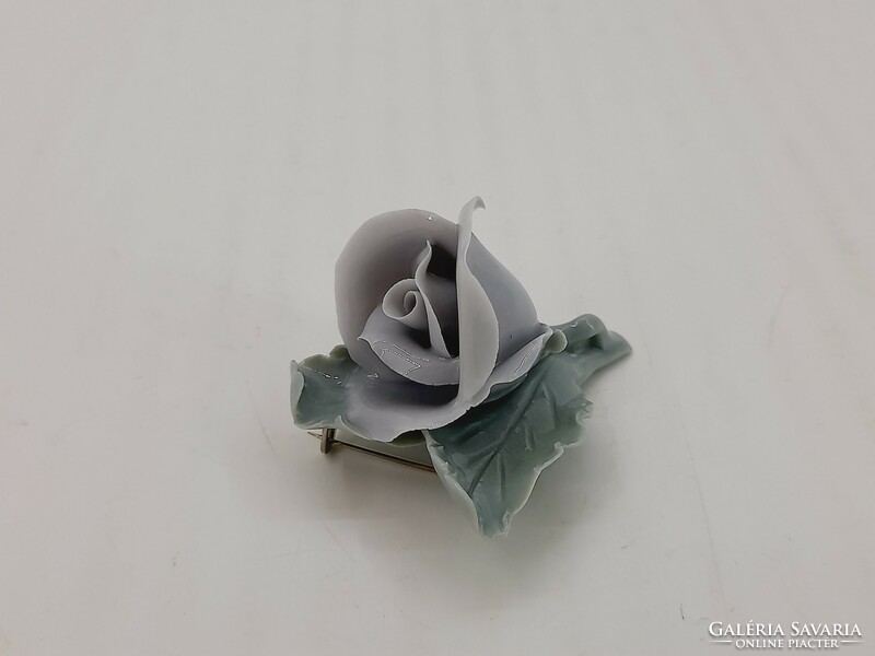 Herend porcelain rose brooch