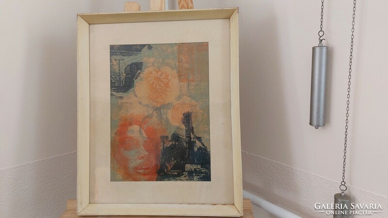 (K) gallery picture of József Palkó with a 42x52 cm frame. Colored etching?