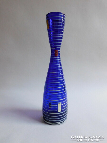 Gorgeous hand-painted slender vase with retro geometric pattern 28.5 Cm