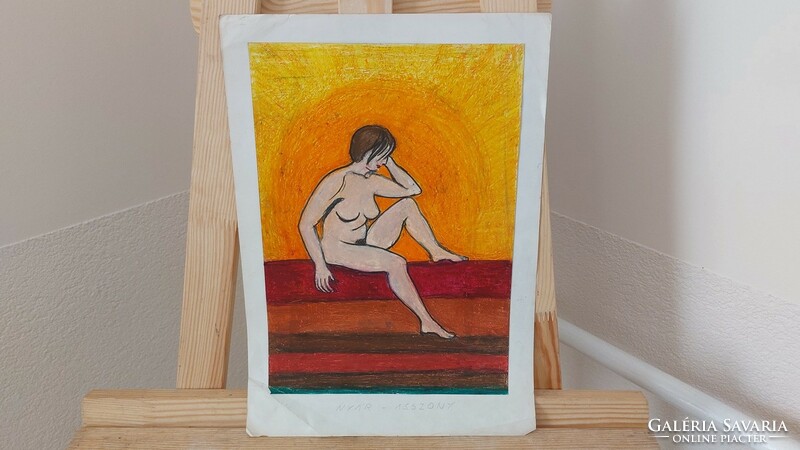 (K) small nude picture, nude painting 21x29.5 cm