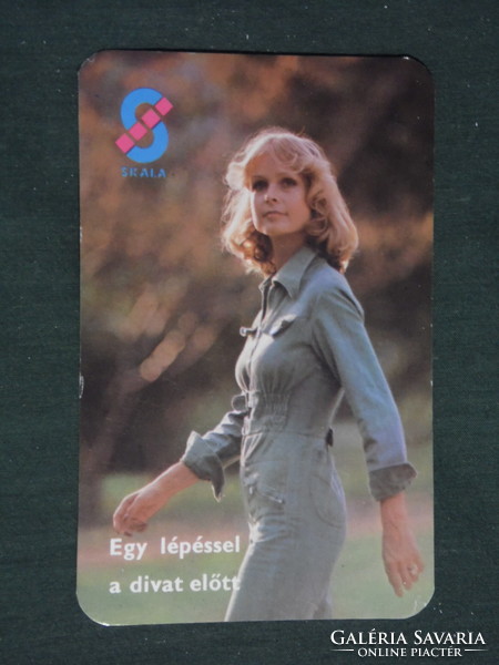 Kártyanaptár, Skála áruház Budapest, erotikus női modell, 1978 ,   (2)