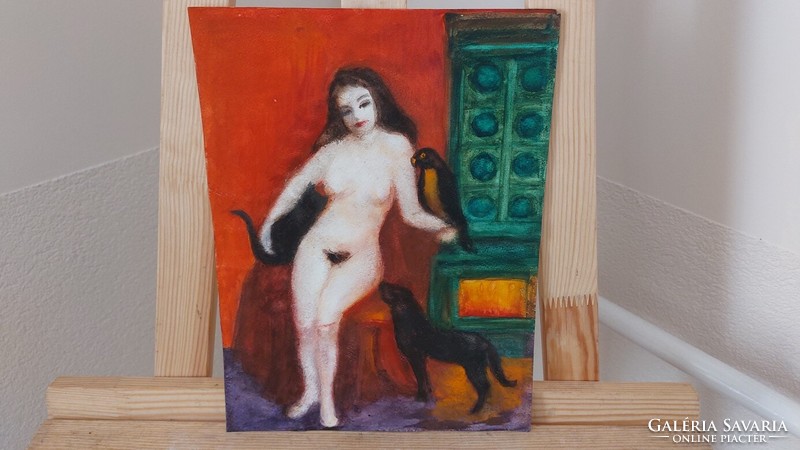 (K) small nude picture, nude painting 30x22.5 cm