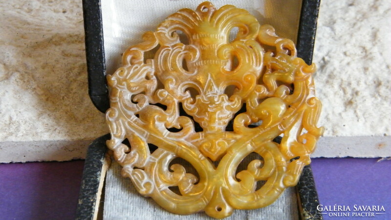 Antique hetian jade, hand-carved amulet or talisman.Ii.