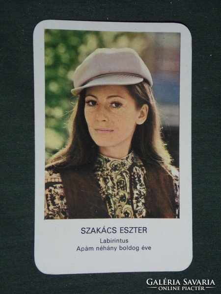 Card calendar, Mokép cinema, actress Esther the chef, 1978, (2)