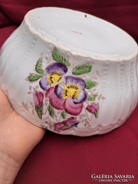 Beautiful pansy porcelain flower bowl with scones heirloom antique