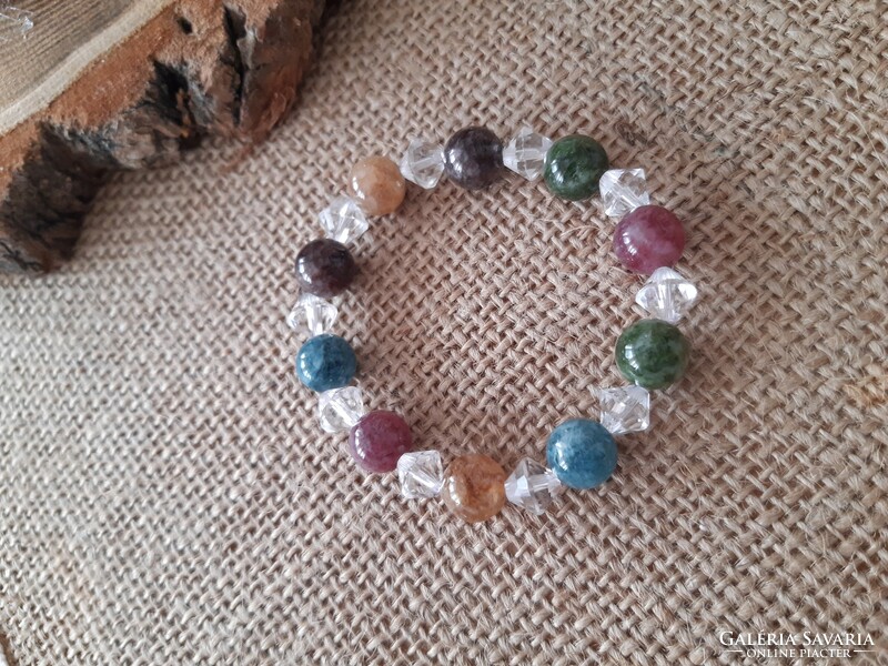 Tourmaline bracelet with rock crystal