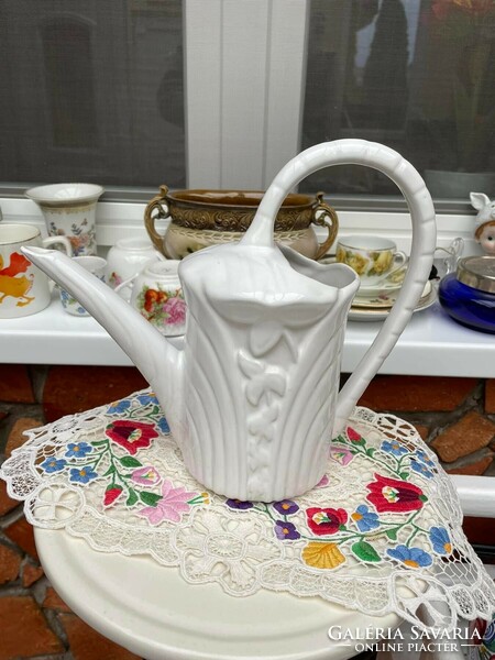Beautiful white watering can flower plant garden