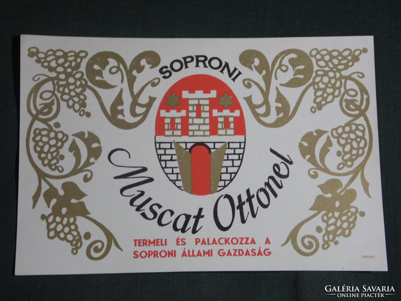 Wine label, Sopron, winery, wine farm, Sopron muscat ottonel wine