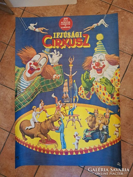 Big size!!! The Hungarian circus and variety show youth circus poster Lajos Mahír Negyesi is 25 years old