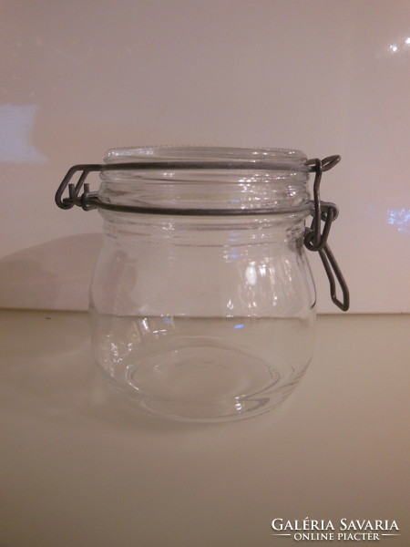 Canning jar - with buckle - half liter - old - 14 x 11 cm - German - perfect - quality !!