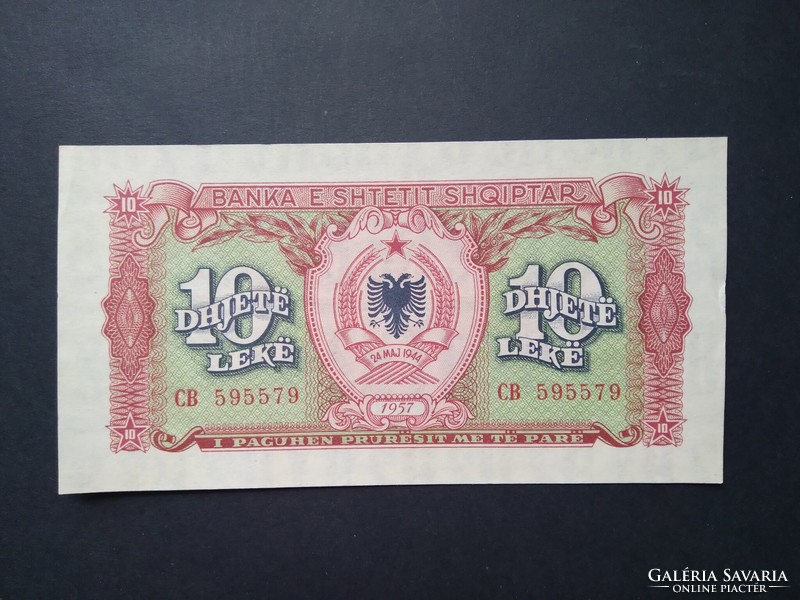 Albania 10 leke 1957 aunc+