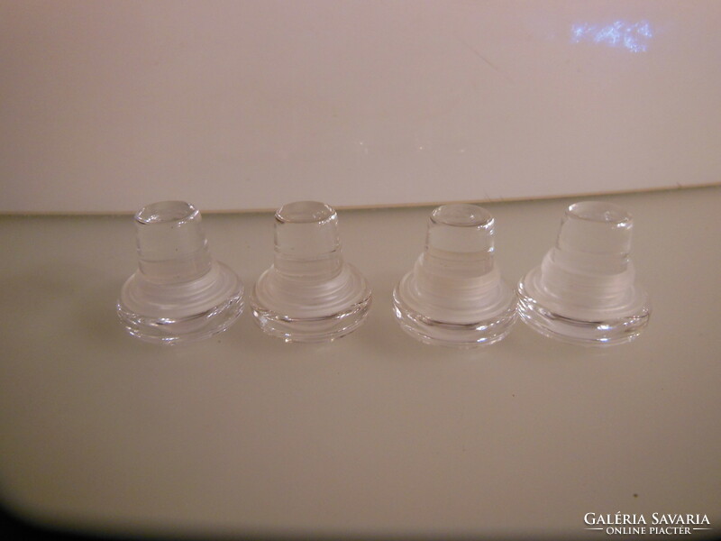 Glass - stopper - 4 pcs - 3 x 3 x 1.5 cm - German - perfect - quality !!