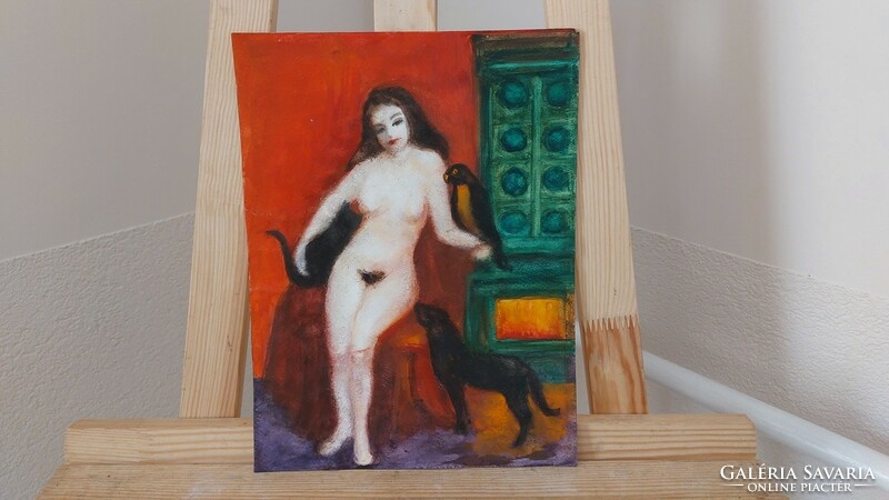 (K) small nude picture, nude painting 30x22.5 cm