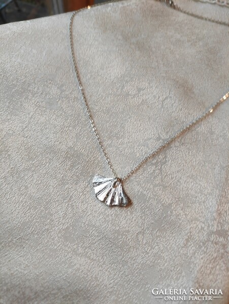 Ginkgo biloba pendant chain silver bijou necklace