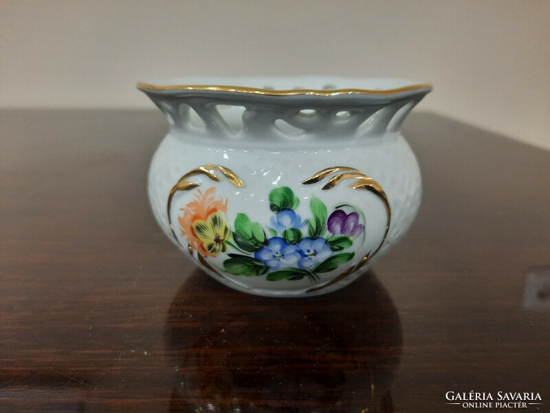 Openwork porcelain vase with flower pattern from Herend