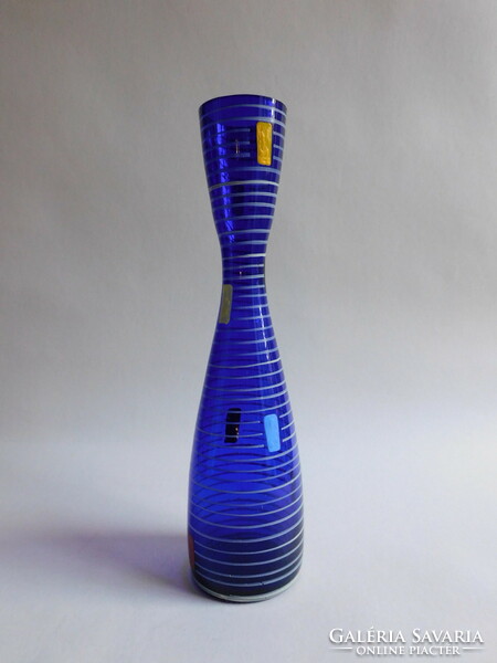 Gorgeous hand-painted slender vase with retro geometric pattern 28.5 Cm