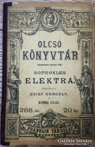 Szophoklész Elektra 1891  2-dik kiadás (Franklin) eladó