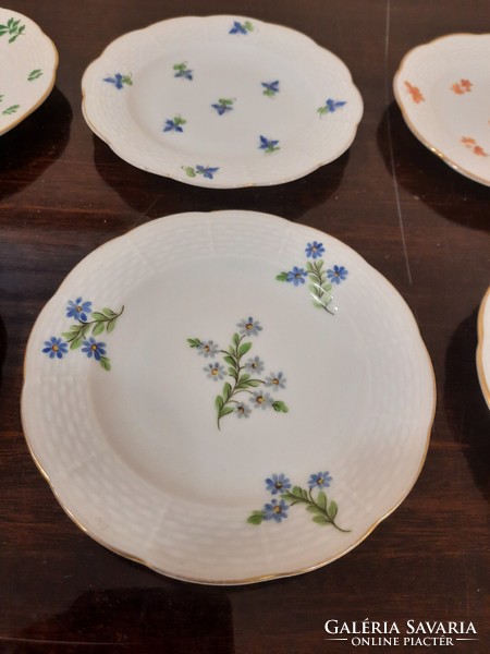 6 antique Herend porcelain cake plates