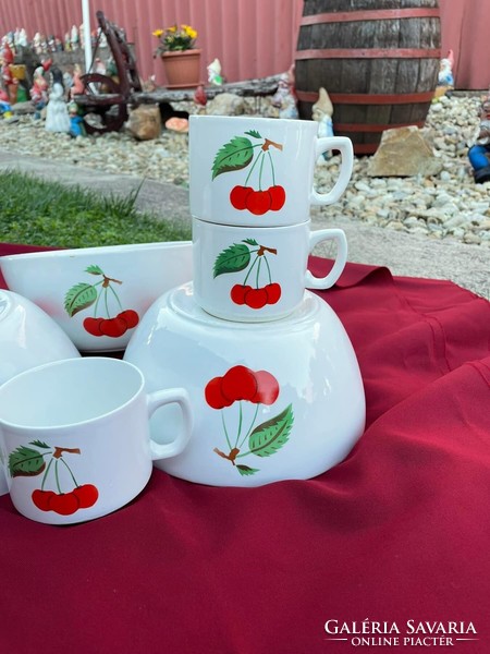 Granite cherry porcelain mug bowl nostalgia peasant villager