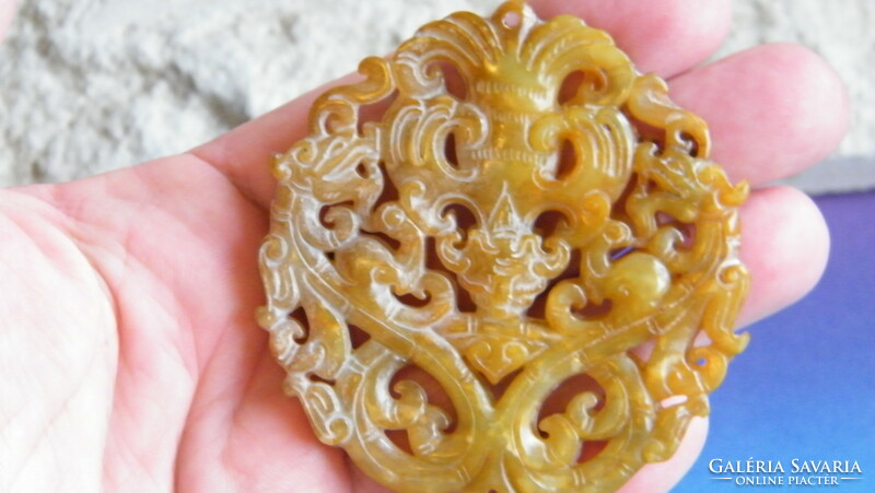 Antique hetian jade, hand-carved amulet or talisman.Ii.