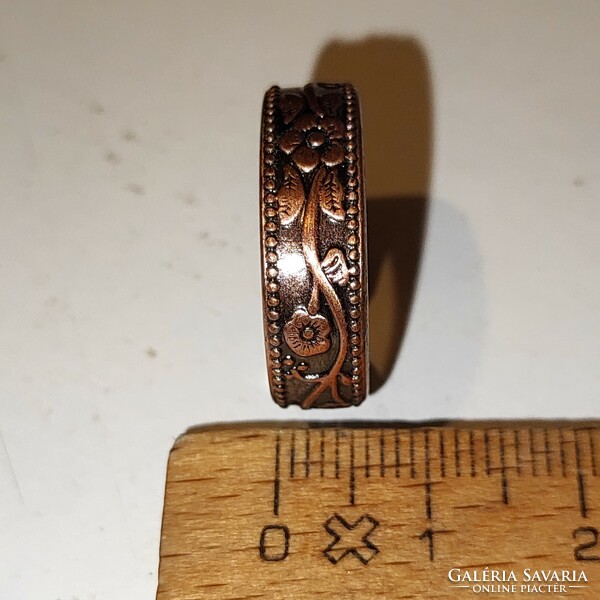 Wonderful magnetic red copper ring (56)