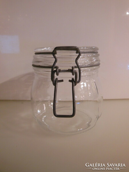 Canning jar - with buckle - half liter - old - 14 x 11 cm - German - perfect - quality !!