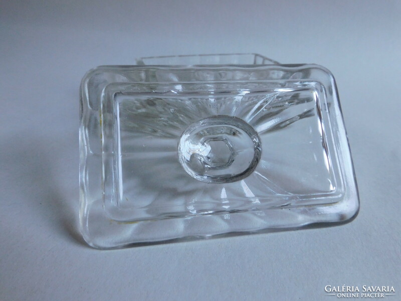 Vintage cast glass butter dish