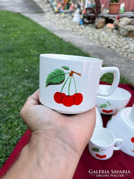 Granite cherry porcelain mug bowl nostalgia peasant villager