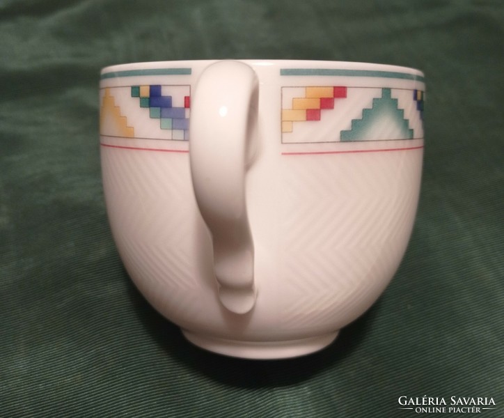 Villeroy & Boch kávés csésze, geometriai mintával, 6 cm magas