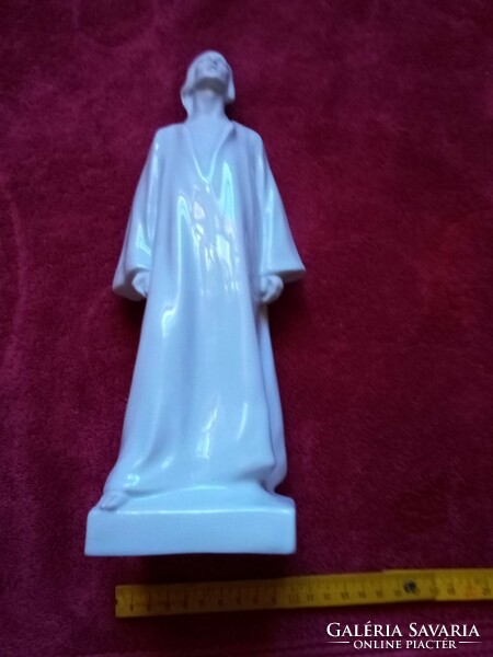 Herendi fehér porcelán  biszkvit Jézus Krisztus szobor