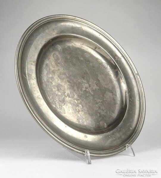 1P630 Régi nagyméretű fém tányér 26.5 cm