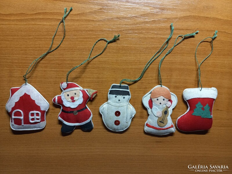 5 textile Christmas tree decorations