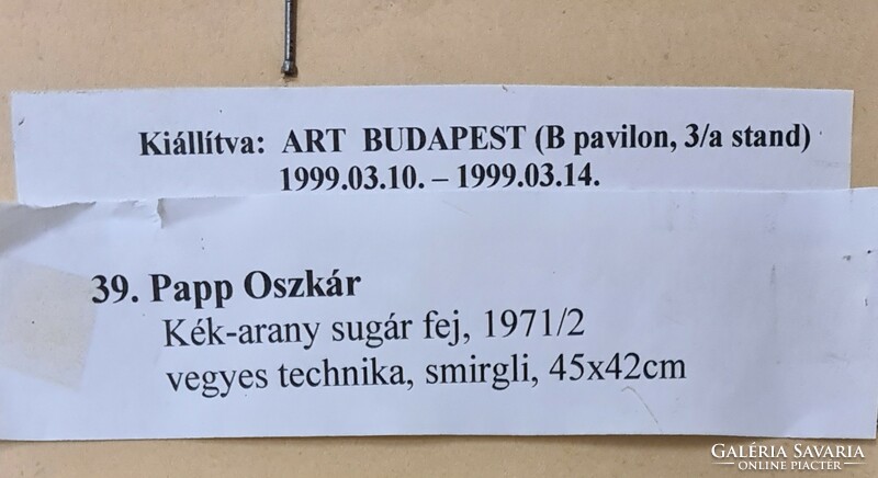 Papp Oszkár - Kék- arany Sugár fej (1971)