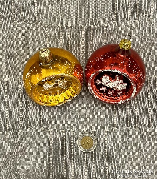 Old retro glass Christmas tree ornaments