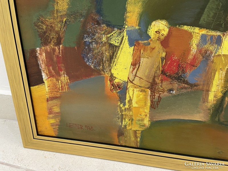 Leitner Sándor szürrealista expresszív tájkép festmény absztrakt olajkép