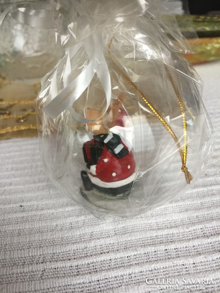 Reindeer mascot figure in a glass ball for the Christmas tree, glass decoration (76)