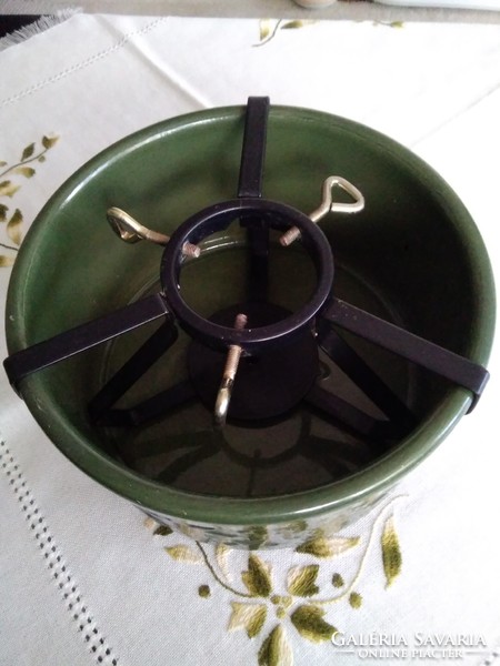 German ceramic pine base, green with stars.