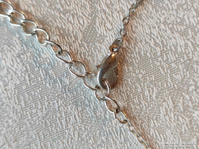 Ginkgo biloba medál lánc ezüst színű bizsu nyaklánc