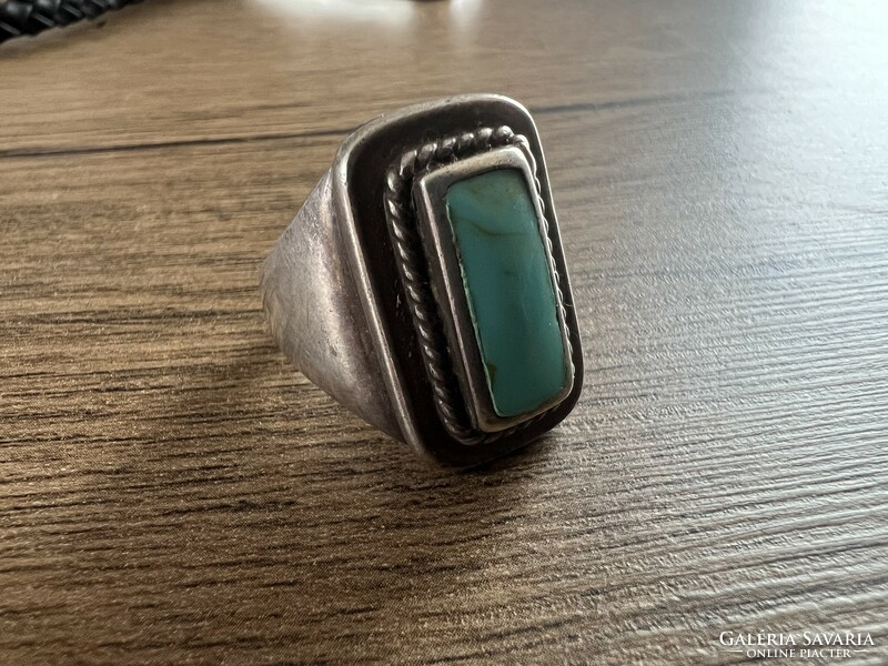 Original silver ring with turquoise stone