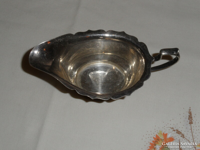 Silver plated silvered mustard, sauce bowl, pouring