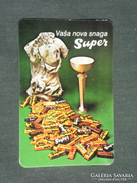 Kártyanaptár, Jugoszlávia, Zvecevo szesz édesipari vállalat, Super csokoládé szelet, 1978 ,   (2)